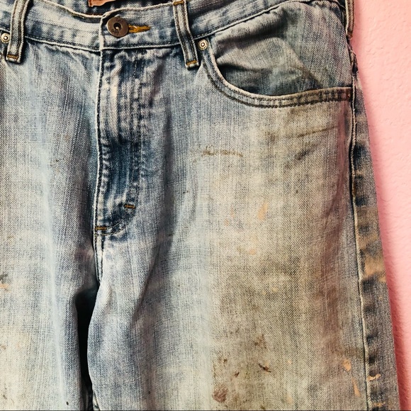 Vintage Distressed Lee Relaxed Bootcut Dungarees Grunge - Picture 9 of 16